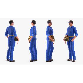 3D Electrician Standing Pose model